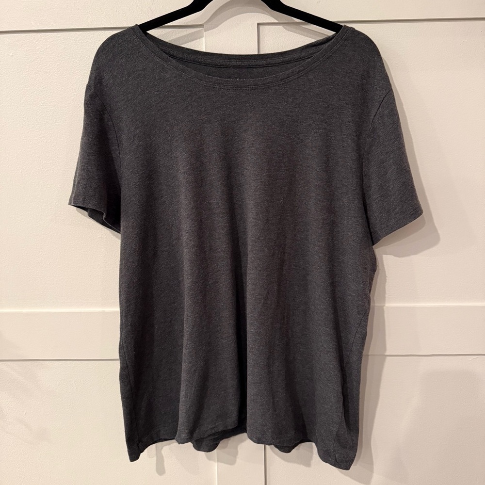Banana Republic Timeless Tee SS Boat Neck T-Shirt - Charcoal Grey XXL